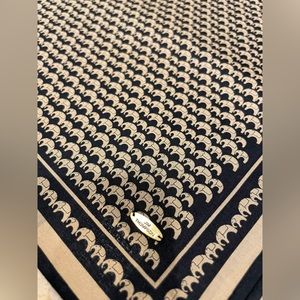 NWT Rare Vintage Jim Thompson Elephant Pocket Cotton Handkerchief Square 19“